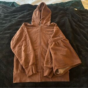 Aritzia TNA Cozy Fleece Boyfriend Zip up
